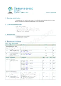 BTA140-600G0Q Datasheet Cover