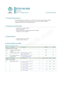 BTA140-800 Datasheet Cover