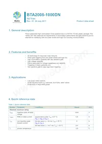 BTA2008-1000DNML 데이터 시트 표지