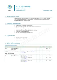 BTA201-600E Datasheet Cover