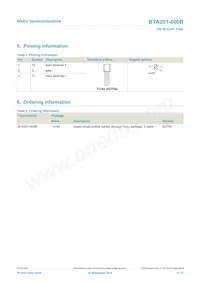 BTA201-600E Datasheet Pagina 2