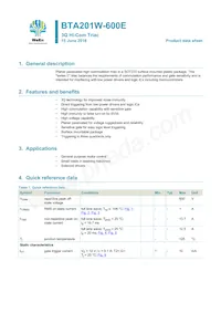 BTA201W-600E Datasheet Cover