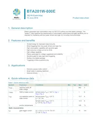 BTA201W-800E Datasheet Cover