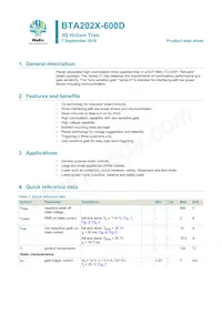 BTA202X-600D Datasheet Cover