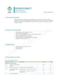 BTA203-800CTEP Datasheet Cover