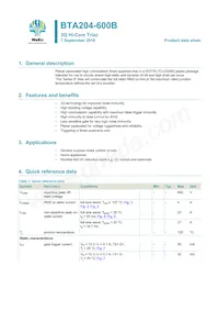 BTA204-600B數據表 封面