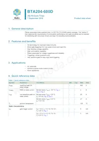 BTA204-600D Datasheet Cover
