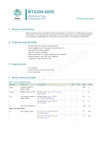 BTA204-600E Datasheet Cover