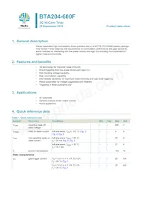 BTA204-600F Datasheet Cover