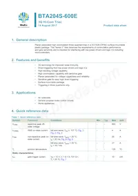 BTA204S-600E Datasheet Cover