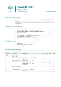 BTA204X-600D數據表 封面