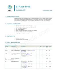 BTA208-800E Datasheet Cover