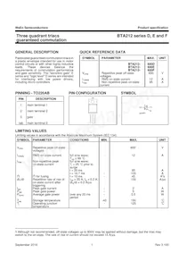 BTA212-600F Datasheet Pagina 2