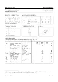 BTA212-800B Datasheet Pagina 2