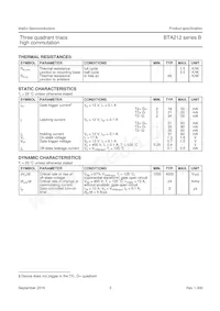 BTA212-800B Datasheet Page 3