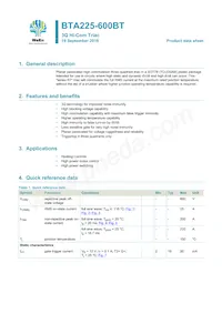 BTA225-600BT Datasheet Cover