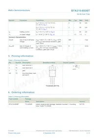 BTA316-600BT Datasheet Page 2