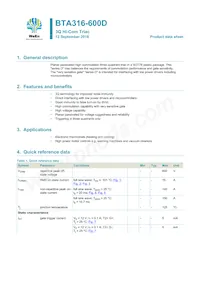 BTA316-600D Datasheet Cover