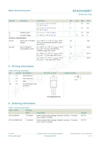 BTA316-600ET/DGQ Datasheet Pagina 2