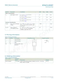 BTA410-800BT Datasheet Pagina 2