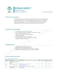 BTA410-800CT Datasheet Cover