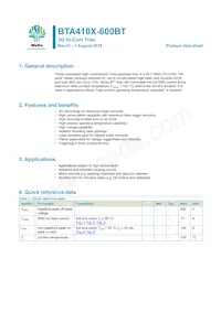 BTA410X-600BT 데이터 시트 표지