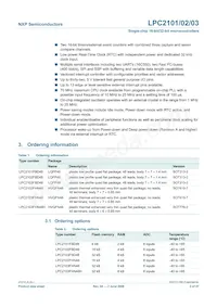 LPC2103FHN48H/6 Datasheet Pagina 2