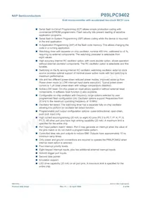 P89LPC9402FBD Datasheet Pagina 2