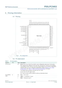 P89LPC9402FBD Datasheet Pagina 7