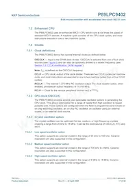 P89LPC9402FBD Datasheet Pagina 17