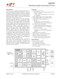 SI2151-A10-GM Datasheet Cover