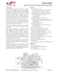 SI2167-B22-GMR Datasheet Cover