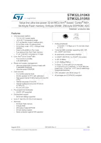 STM32L010R8T6 Datasheet Cover
