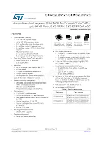 STM32L051C8U6 Datasheet Cover
