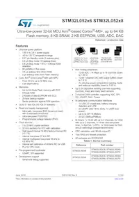 STM32L052C8U6 Datasheet Cover