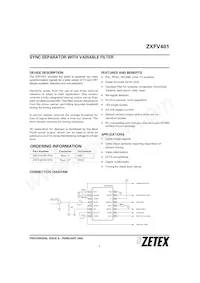 ZXFV401N16TA Datasheet Cover