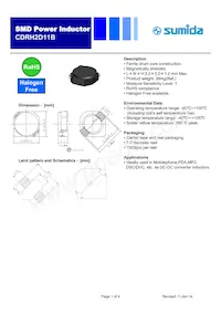 CDRH2D11BNP-2R7NC Datasheet Cover