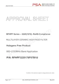 RFHPF3225170F07B1U Datasheet Cover