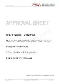RFLPF2012090K0T Datasheet Cover