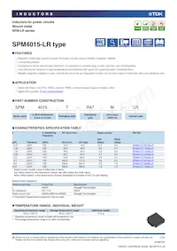 SPM4015T-3R3M-LR Datasheet Cover