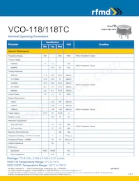 VCO-118TC數據表 封面