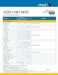 VCO-118TC 데이터 시트 표지