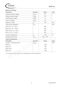 BCR 114T E6327 Datasheet Page 2
