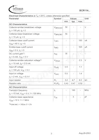 BCR 114T E6327 Datasheet Page 3