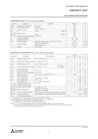 CM300DY-12NF Datasheet Page 2