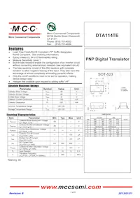 DTA114TE-TP數據表 封面