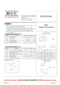 DTA123JKA-TP數據表 封面