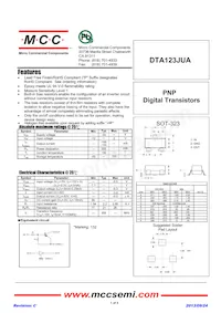DTA123JUA-TP數據表 封面