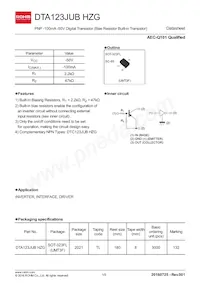 DTA123JUBHZGTL Datasheet Cover