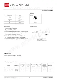 DTA123YCAHZGT116 Datasheet Cover